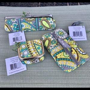 Vera Bradley Lemon Parfait  “Lot of 3” NWT